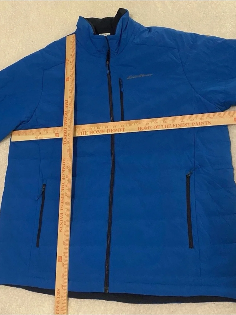 Eddie Bauer First Ascent Jacket Mens 2XL Blue Reversible Puffer Full Zip Outdoor